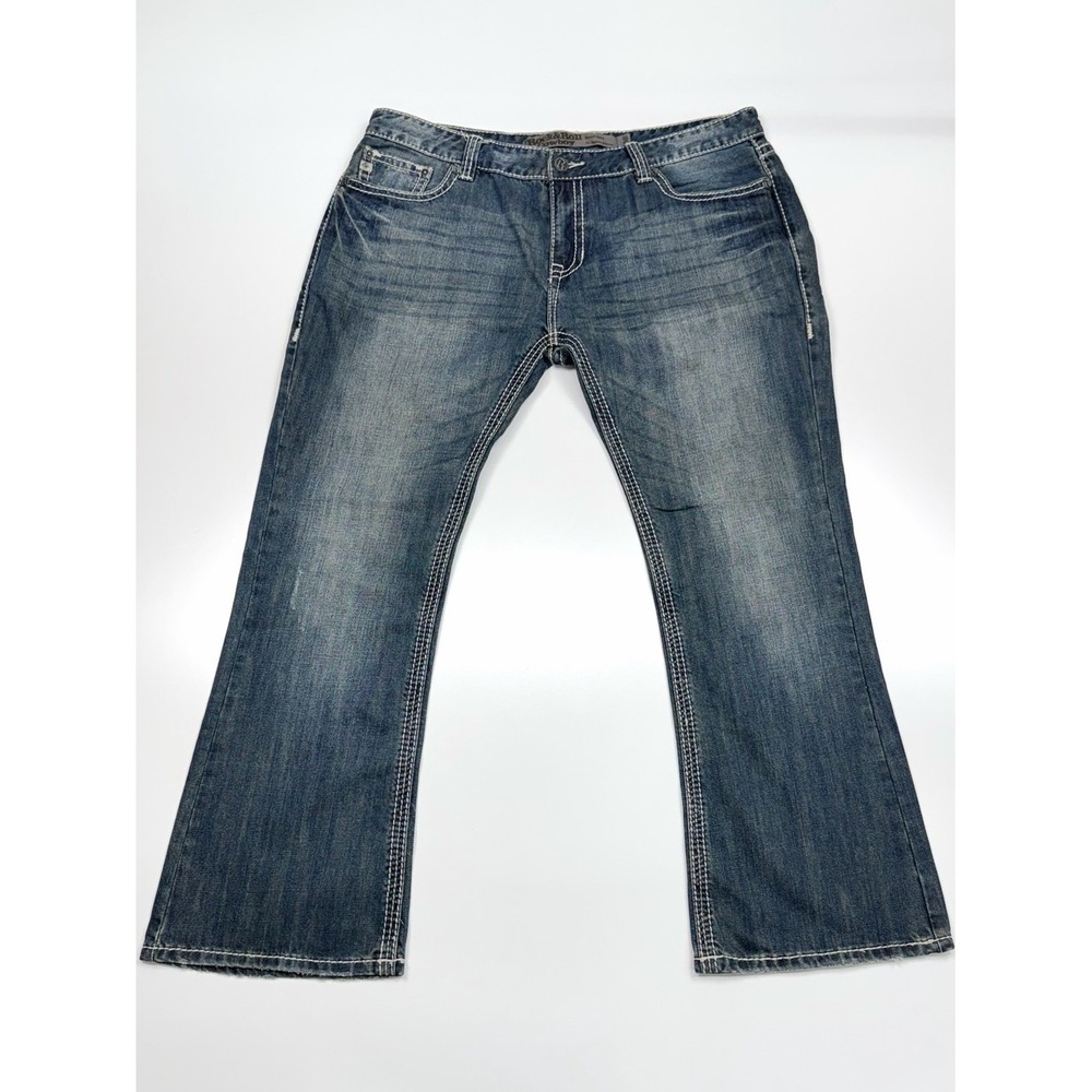 Rock & Roll Cowboy Jeans Mens 40x32 Bootcut Distressed Medium Wash